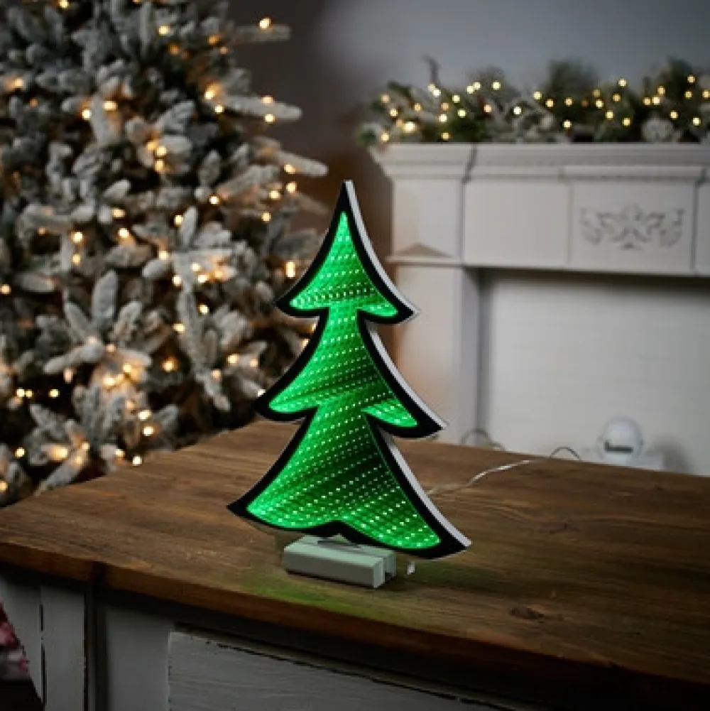 Decorator's Warehouse 11.75" Green Christmas Tree Infinity Light > Infinity Lights|Christmas Decor