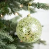 Decorator's Warehouse 4” Green Clear Swirl Iced Ball Ornament > Christmas Ornaments|Storyville