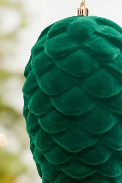 Decorator's Warehouse 9" Green Flocked Pinecone Ornament > Winter Woodland|2026 New Additions