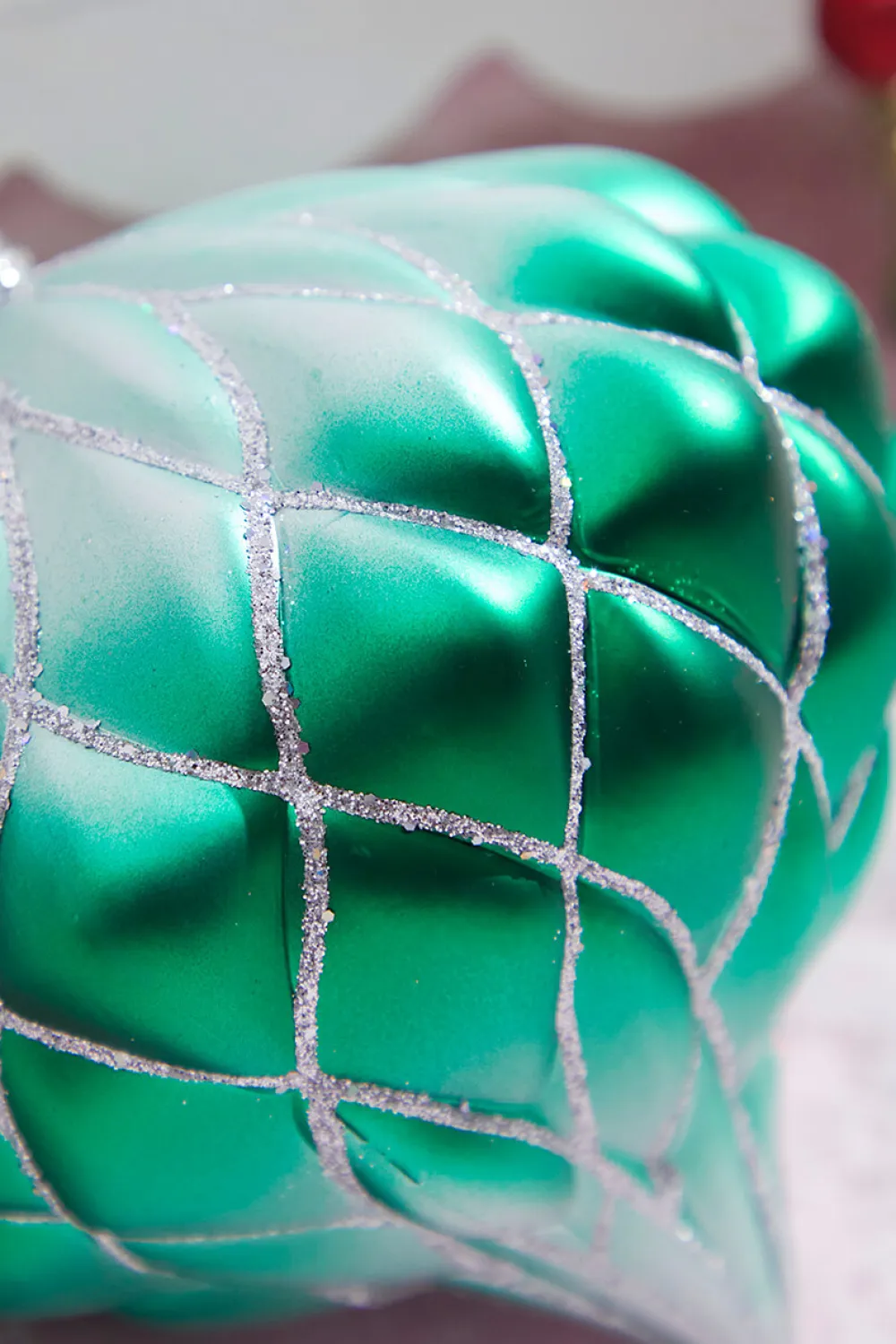 Decorator's Warehouse 6" Green Frost Onion Ornament > Christmas Decor|Mardi Gras