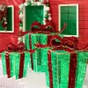 Decorator's Warehouse 3'/4'/5' Green Gift Box Set with Red Bow > Outdoor Decor|Outdoor Decor