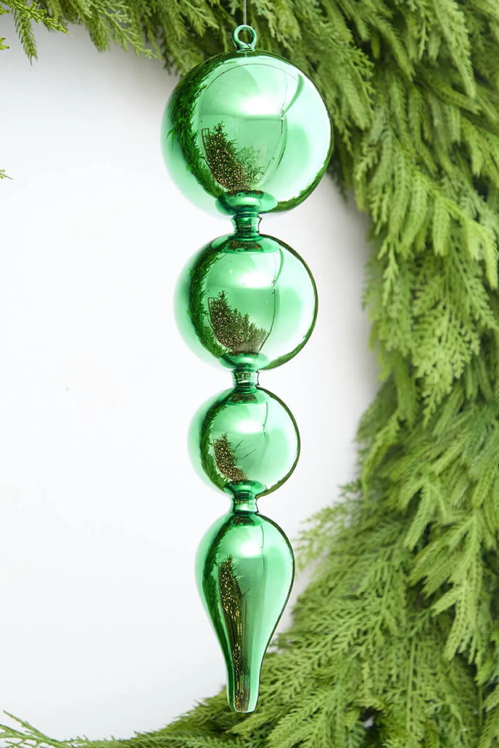 Decorator's Warehouse 19.5" Green Glass Finial Ornament > Christmas Decor|Christmas Ornaments