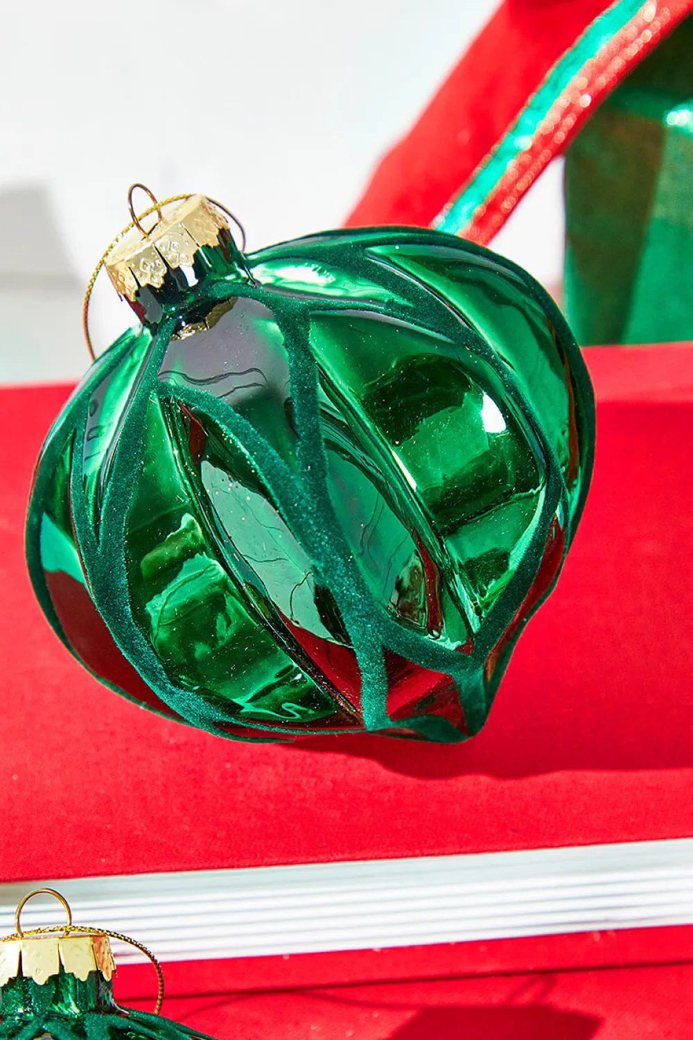 Decorator's Warehouse 6" Green Glass Ornament > Nutcracker|Christmas Decor