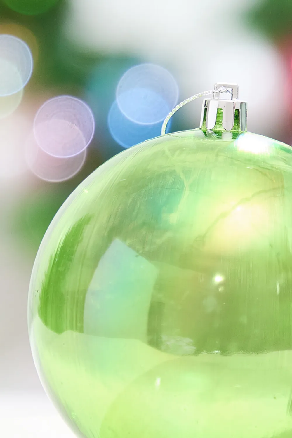 Decorator's Warehouse 4" Green Iridescent Ball Ornament > Retro Brites|Christmas Decor