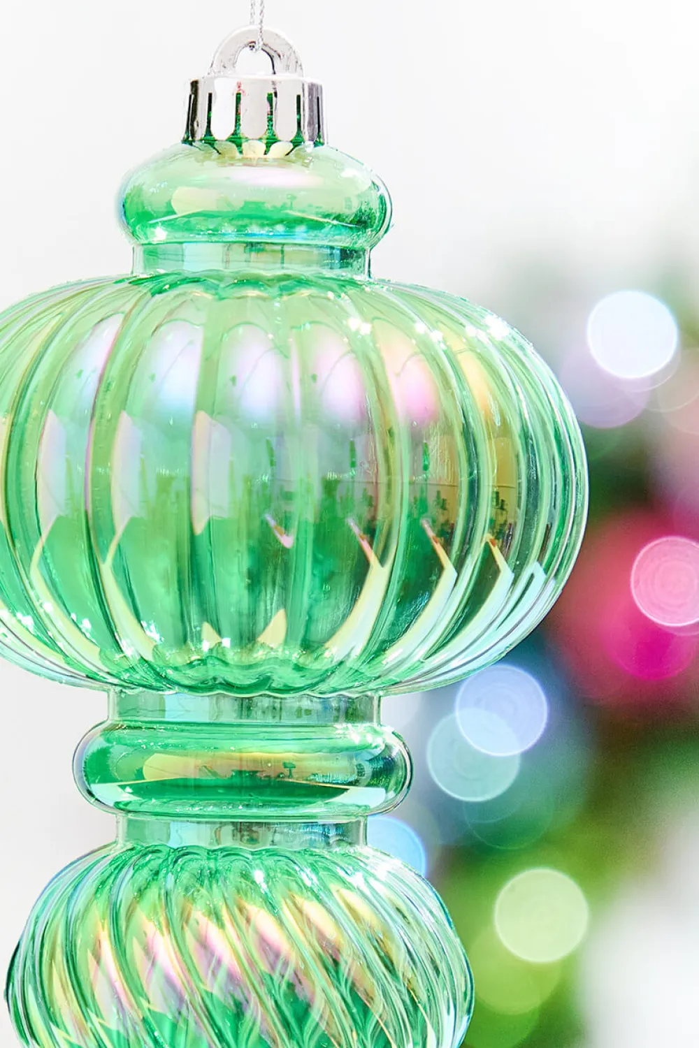 Decorator's Warehouse 10" Green Iridescent Chandelier Ornament > Retro Brites|Christmas Decor