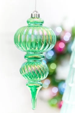 Decorator's Warehouse 10" Green Iridescent Chandelier Ornament > Retro Brites|Christmas Decor