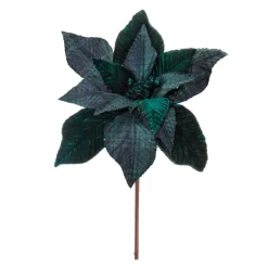 Decorator's Warehouse 25" Green Plaid Poinsettia Stem > Blue Christmas|Christmas Decor