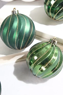 Decorator's Warehouse 3" Green Shatterproof Boxed - Set of 6 > Boxed Sets|Christmas Decor
