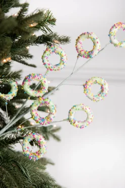 Decorator's Warehouse 24” Green Sprinkle Donut Spray > Santa'S Sweet Shoppe|Christmas Sprays
