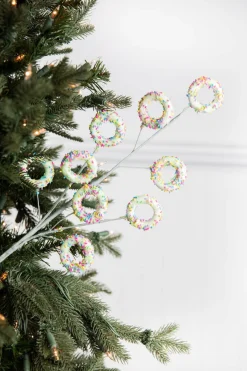 Decorator's Warehouse 24” Green Sprinkle Donut Spray > Santa'S Sweet Shoppe|Christmas Sprays