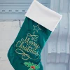 Decorator's Warehouse Green Stocking with Merry Christmas > Christmas Textiles|Christmas Decor