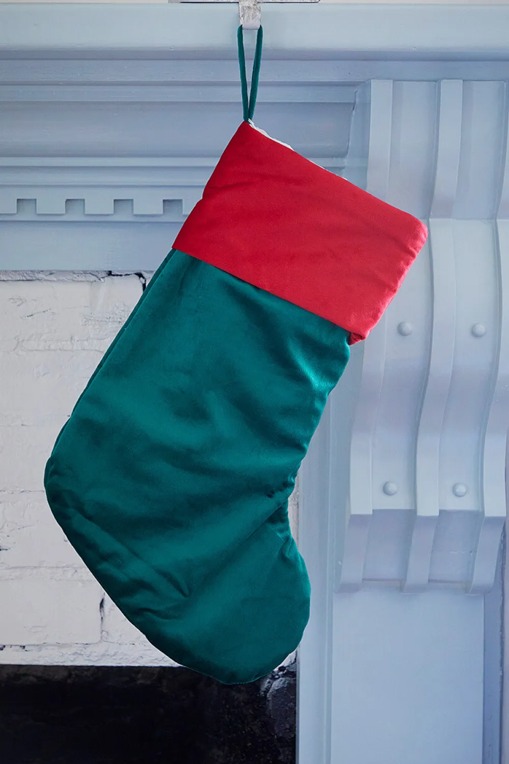Decorator's Warehouse Green Stocking with Red Trim > Christmas Textiles|Christmas Decor