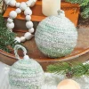 Decorator's Warehouse Green/White Knit Ball Ornaments - Set of 2 > Christmas Ornaments|Winter Woodland