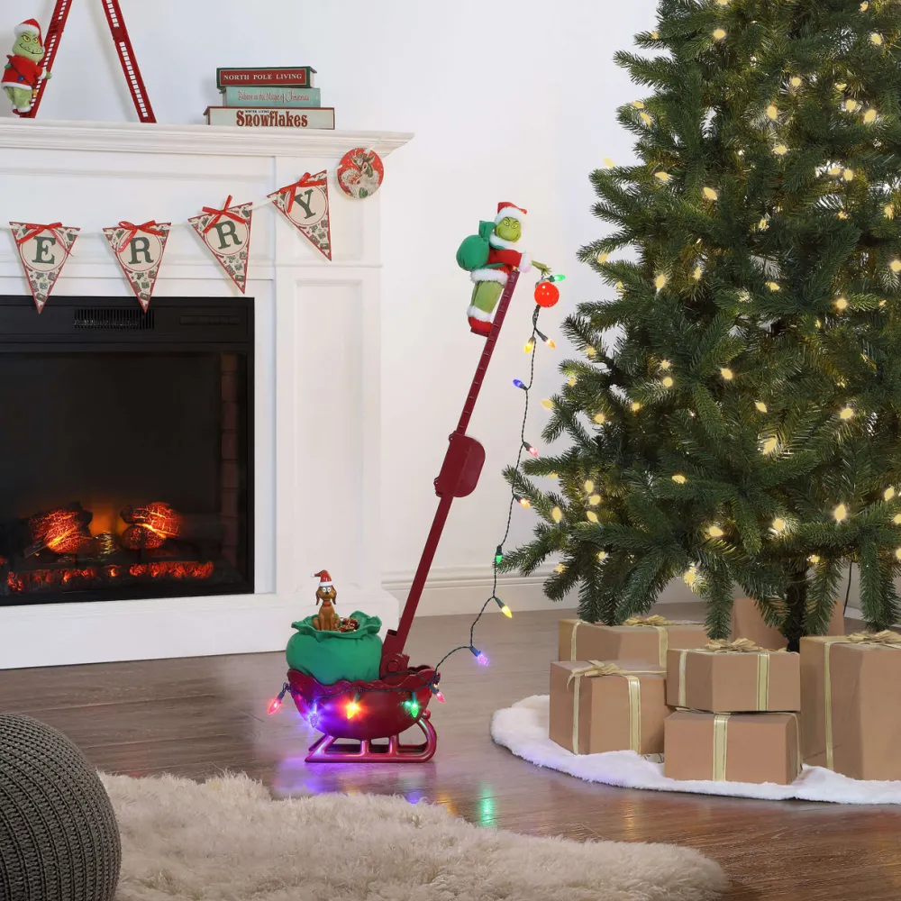 Decorator's Warehouse 34" Grinch Utility Sleigh > Christmas Decor|Mr. Christmas