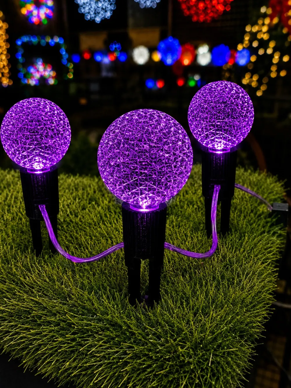 Decorator's Warehouse G50 Wonderful LED SMD Bulb (25 bulbs/bag) - Faceted, Purple > Mardis Gras|Mardi Gras