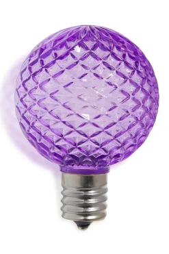 Decorator's Warehouse G50 Wonderful LED SMD Bulb (25 bulbs/bag) - Faceted, Purple > Mardis Gras|Mardi Gras