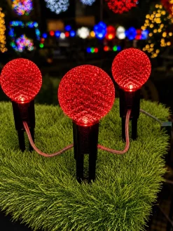 Decorator's Warehouse G50 Wonderful LED SMD Bulb (25 bulbs/bag) - Faceted, Red > Outdoor Lighting|Led Light Bulbs