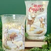 Decorator's Warehouse 8"H B/O Lighted Glass Deer/Moose Design Hurricane Luminary > Winter Woodland|Christmas Accents