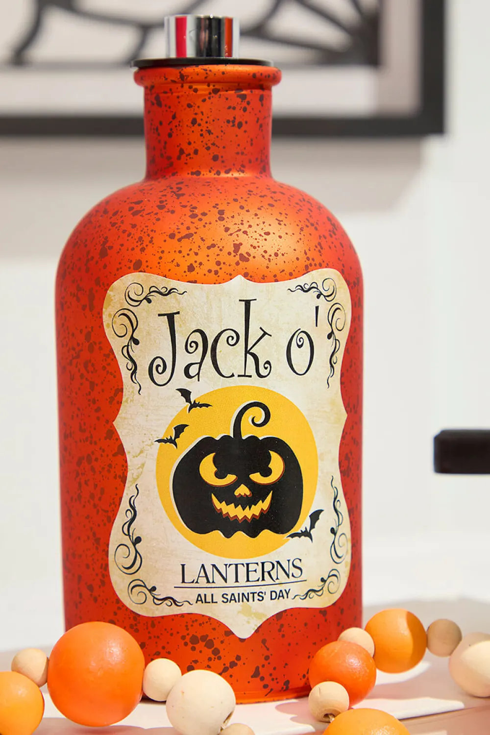 Decorator's Warehouse 7"H B/O Lighted Glass Halloween Bottle Luminary > Halloween|Halloween