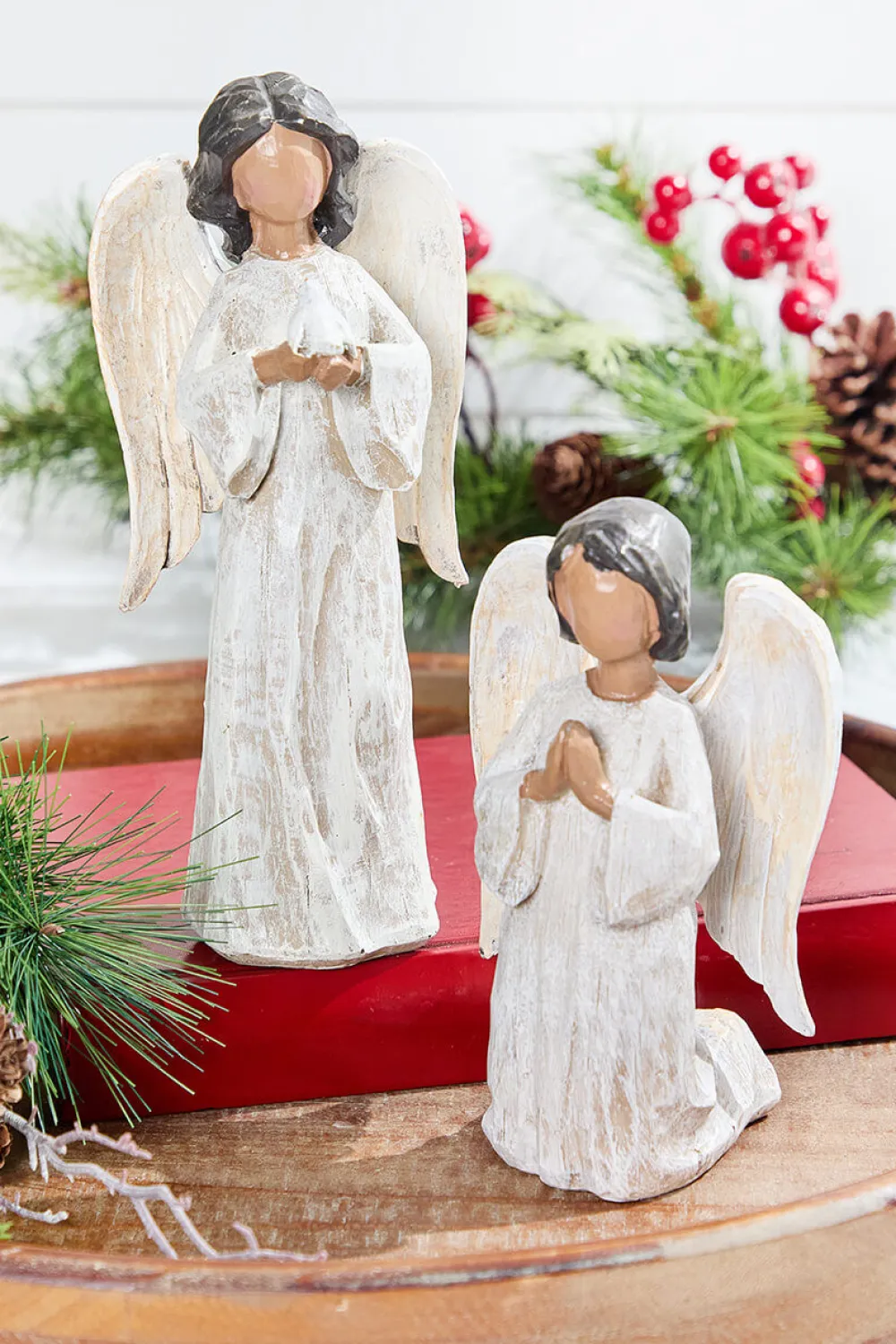 Decorator's Warehouse 6.75"H, 9"H Resin Angel > Cardinal|Christmas Accents