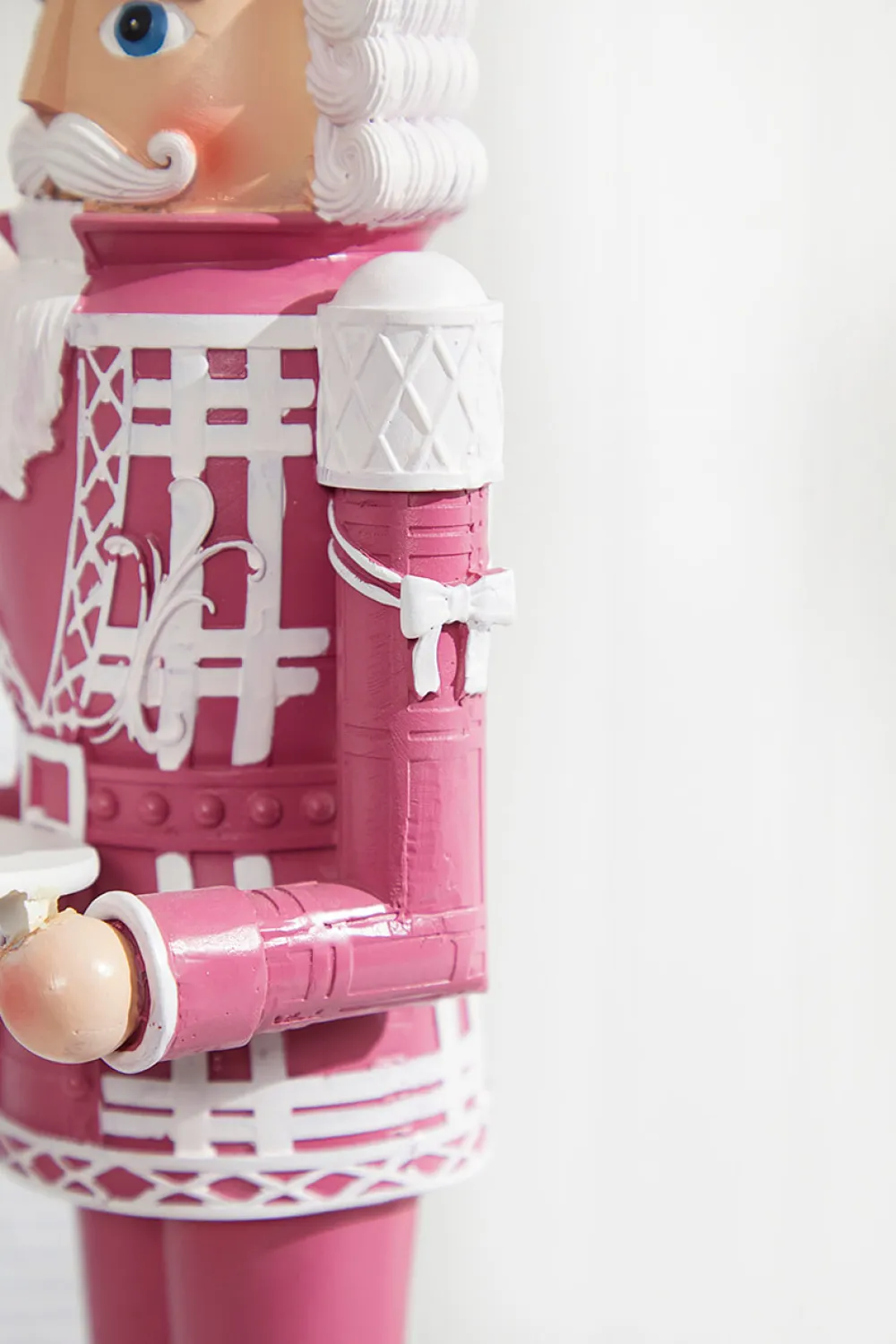 Decorator's Warehouse 20"H Nutcracker with Tray - Pink & White > Santa'S Sweet Shoppe|Christmas Accents
