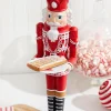 Decorator's Warehouse 20"H Nutcracker with Tray - Red & White > Christmas Decor|Christmas Accents