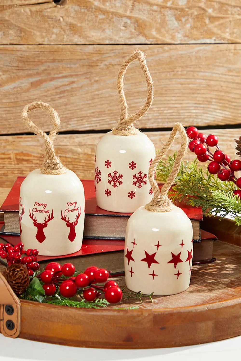Decorator's Warehouse 8" Holiday Bell Ceramic Ornament > Christmas Sale|Christmas Decor