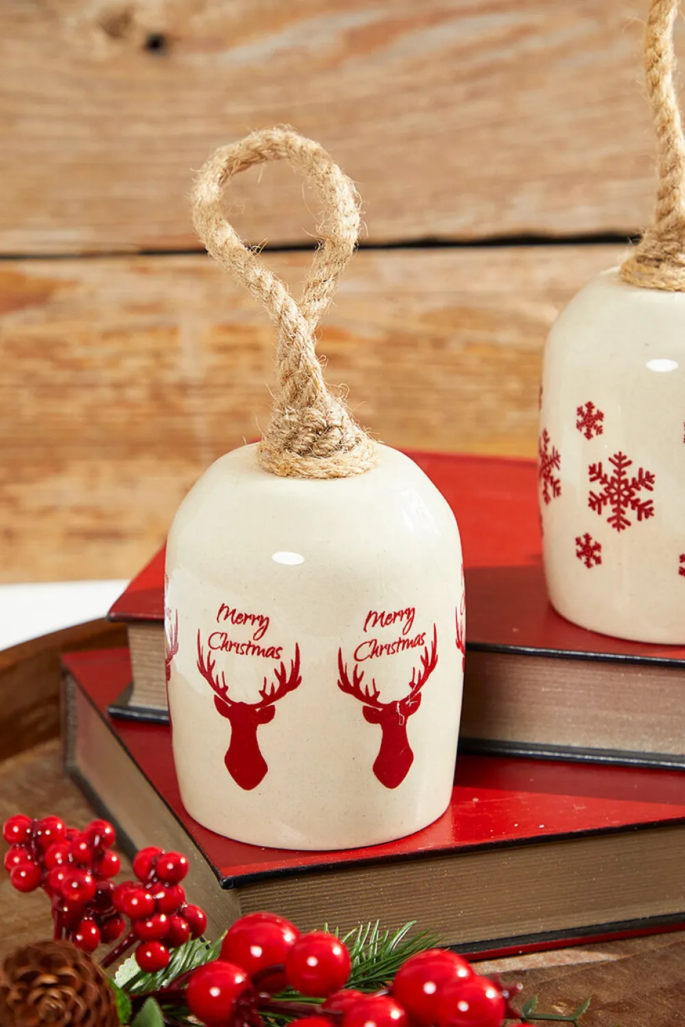 Decorator's Warehouse 8" Holiday Bell Ceramic Ornament > Christmas Sale|Christmas Decor