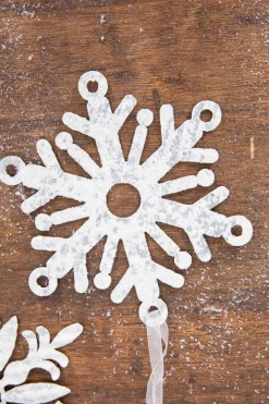 Decorator's Warehouse 7.75” Holiday Metal Snowflake Ornament > Winter Woodland|Christmas Decor