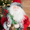Decorator's Warehouse 24” Holiday Santa with Houndstooth Pants Figurine > Farmhouse|Christmas Accents