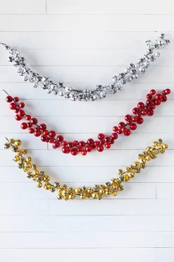 Decorator's Warehouse 5’ Holiday Silver Jingle Bells Garland > White Christmas|Retro Brites
