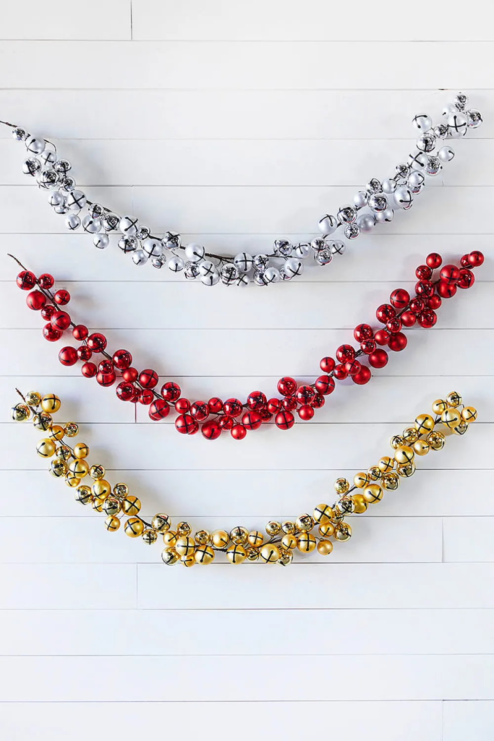 Decorator's Warehouse 5’ Holiday Silver Jingle Bells Garland > White Christmas|Retro Brites