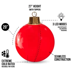 Decorator's Warehouse HoliGlow Inflatable LED Ornament - 20" Red > Christmas Decor|Outdoor Lighting