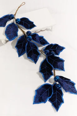 Decorator's Warehouse 5' Holly Leaves Garland - Royal Blue > Nutcracker|Christmas Decor