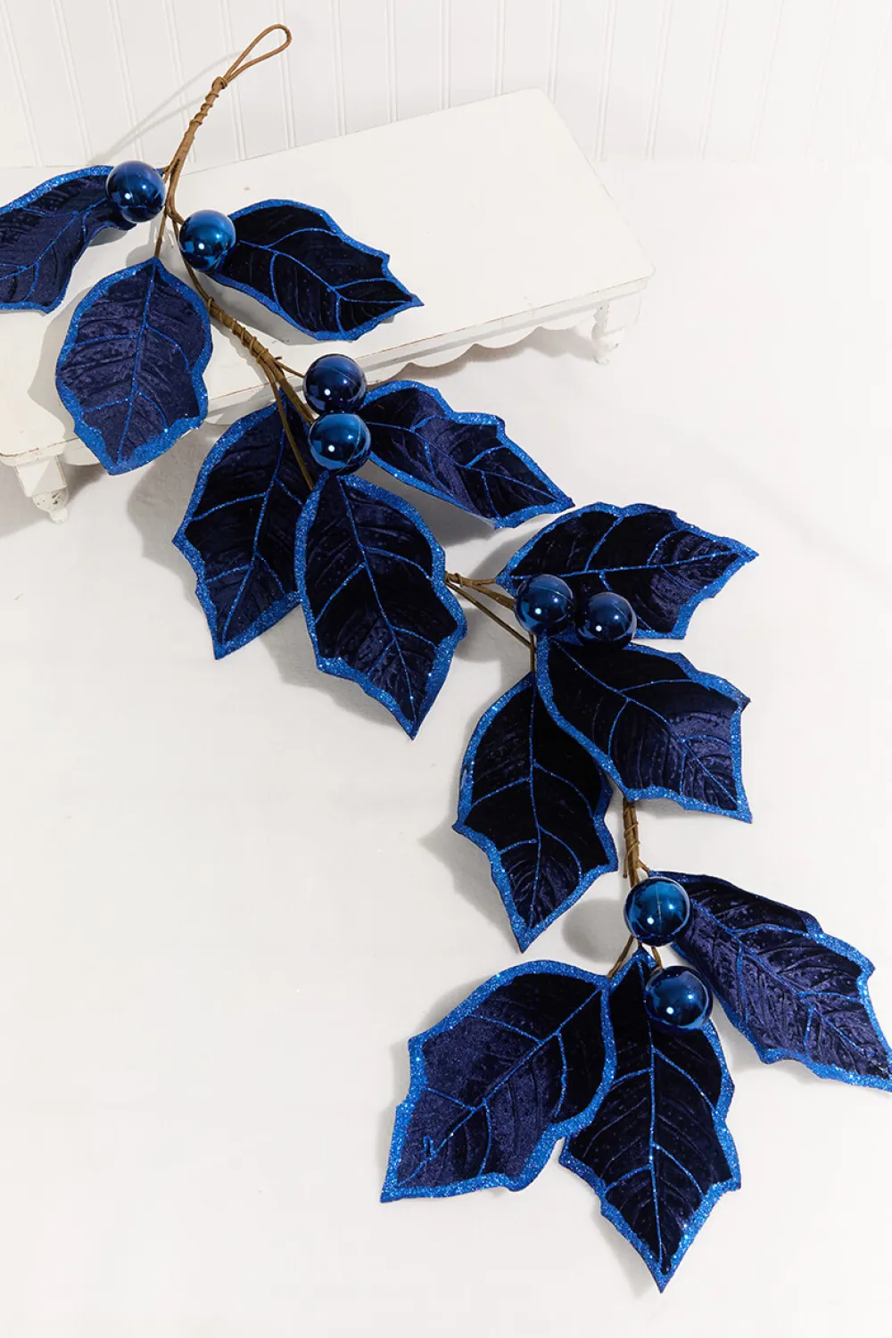 Decorator's Warehouse 5' Holly Leaves Garland - Royal Blue > Nutcracker|Christmas Decor