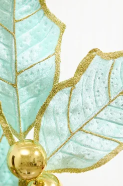 Decorator's Warehouse 30" Holly Leaves Spray - Mint & Gold > Santa'S Sweet Shoppe|Christmas Sprays