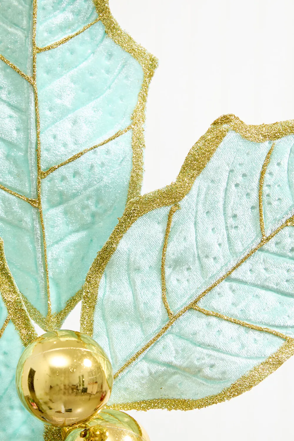 Decorator's Warehouse 30" Holly Leaves Spray - Mint & Gold > Santa'S Sweet Shoppe|Christmas Sprays