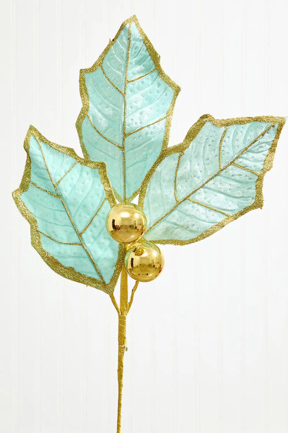 Decorator's Warehouse 30" Holly Leaves Spray - Mint & Gold > Santa'S Sweet Shoppe|Christmas Sprays