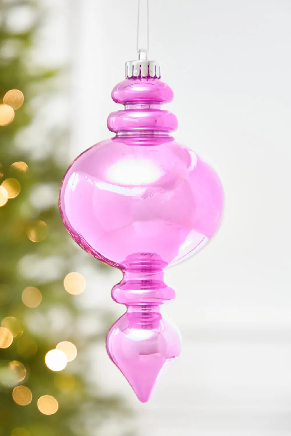 Decorator's Warehouse 9" Hot Pink Pearlescent Finial Ornament > Christmas Decor|Merry & Bright