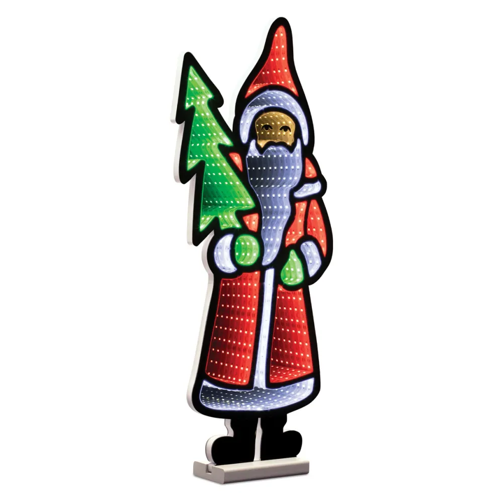 Decorator's Warehouse 23.5"H Santa with Tree Infinity Light > Infinity Lights|Christmas Decor