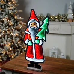Decorator's Warehouse 23.5"H Santa with Tree Infinity Light > Infinity Lights|Christmas Decor
