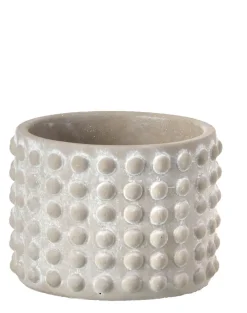 Decorator's Warehouse 4"H x 5”D Stone Geo Dotted Hobnail Pot > Christmas Decor|Fun Gifts