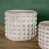 Decorator's Warehouse 5"H x 6”D Stone Geo Dotted Hobnail Pot > Christmas Decor|Spring Decor