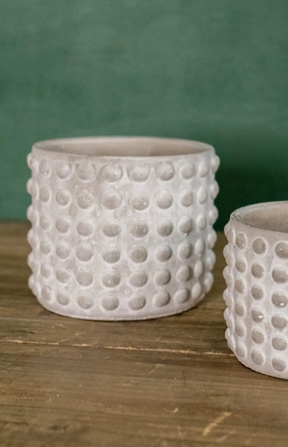 Decorator's Warehouse 5"H x 6”D Stone Geo Dotted Hobnail Pot > Christmas Decor|Spring Decor
