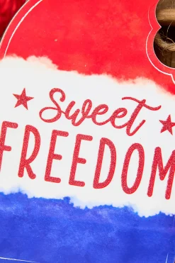 Decorator's Warehouse 13.5"H x 7"L Sweet Freedom Popsicle Sign > Patriotic Decor|Patriotic Decor