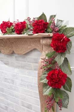 Decorator's Warehouse 60" Hydrangea Berry Pine Garland > Christmas Decor|2026 New Additions