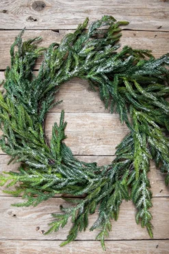 Decorator's Warehouse 24” Iced Garden Norfolk Pine Wreath > Natural Greenery|Christmas Decor