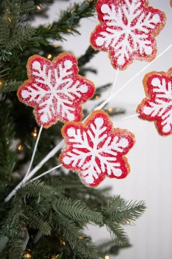 Decorator's Warehouse 26” Iced Red and White Snowflake Spray > Christmas Sprays|Christmas Decor