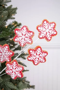 Decorator's Warehouse 26” Iced Red and White Snowflake Spray > Christmas Sprays|Christmas Decor
