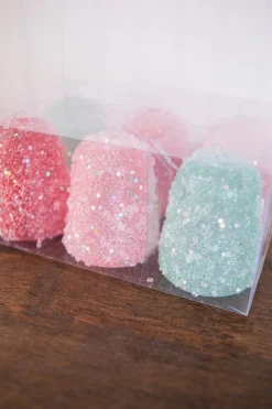 Decorator's Warehouse 4” Ice Gumdrop Ornaments - Set of 6 > Boxed Sets|Christmas Decor